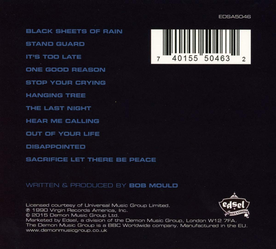 Back Cover - Black Sheets Of Rain (1990)